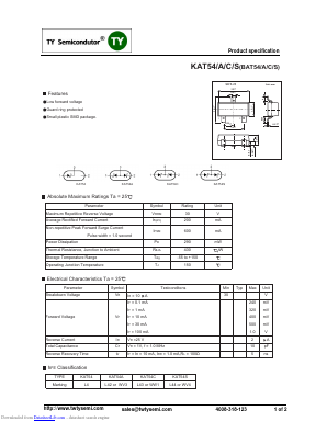 BAT54C Datasheet PDF TY Semiconductor