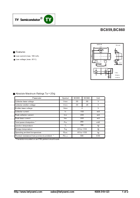 BC859C Datasheet PDF TY Semiconductor