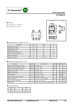 KTC601U Datasheet PDF TY Semiconductor