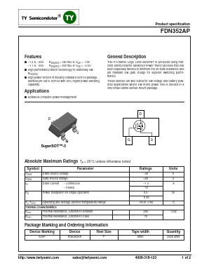 FDN352AP Datasheet PDF TY Semiconductor