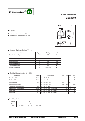 2SC4399 Datasheet PDF TY Semiconductor