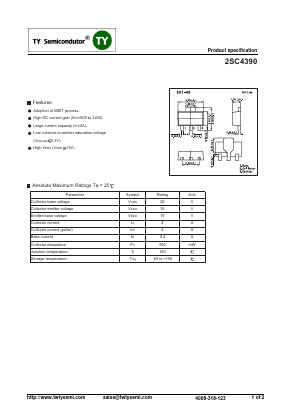 2SC4390 Datasheet PDF TY Semiconductor