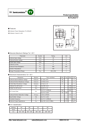 KTC4377 Datasheet PDF TY Semiconductor
