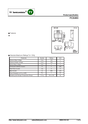 FCX493 Datasheet PDF TY Semiconductor