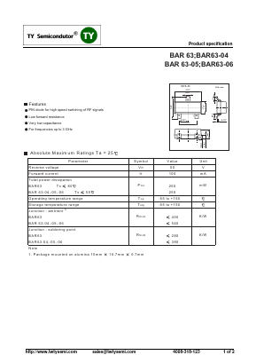 BAR63 Datasheet PDF TY Semiconductor