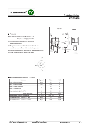 KDB5690 Datasheet PDF TY Semiconductor