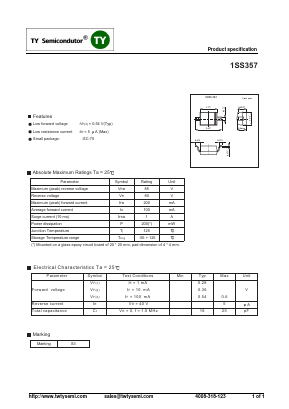 1SS357 Datasheet PDF TY Semiconductor