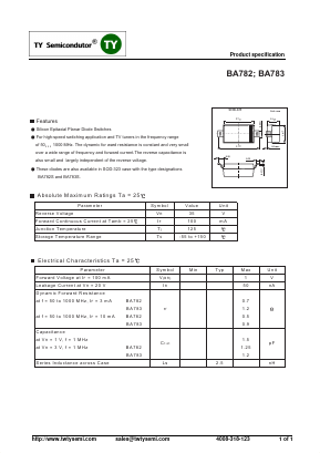 BA782 Datasheet PDF TY Semiconductor