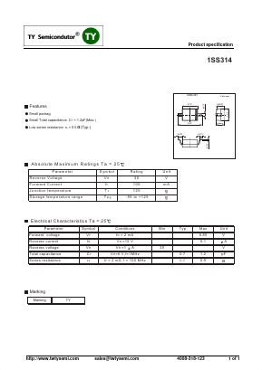 1SS314 Datasheet PDF TY Semiconductor