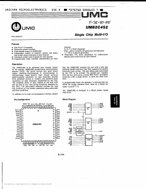 UM82C452 Datasheet PDF UMC Corporation