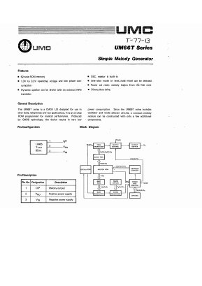 UM66T04S Datasheet PDF UMC Corporation