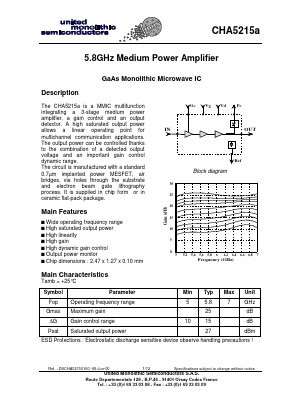 CHA5215A99F/00 Datasheet PDF United Monolithic Semiconductors