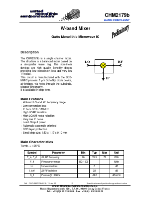 CHM2179B98F/00 Datasheet PDF United Monolithic Semiconductors