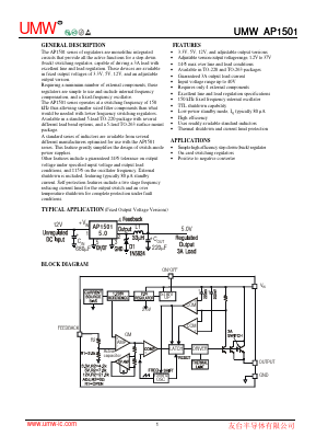 AP1501 Datasheet PDF Guangdong Youtai Semiconductor Co., Ltd.