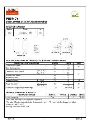 PB554DY Datasheet PDF Wuxi U-NIKC Semiconductor CO.,LTD