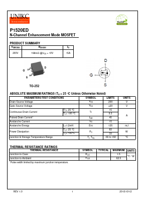 P1520ED Datasheet PDF Wuxi U-NIKC Semiconductor CO.,LTD