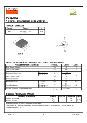 PV6A6BA Datasheet PDF Wuxi U-NIKC Semiconductor CO.,LTD