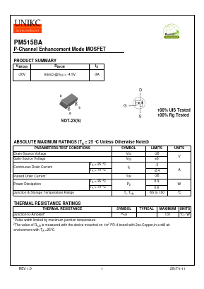 PM515BA Datasheet PDF Wuxi U-NIKC Semiconductor CO.,LTD