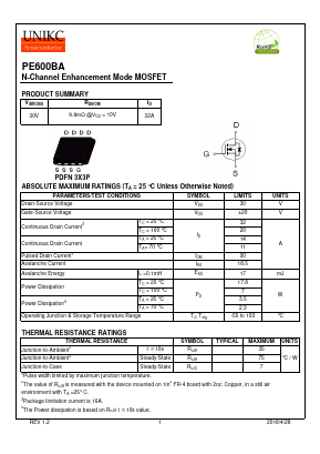 PE600BA Datasheet PDF Wuxi U-NIKC Semiconductor CO.,LTD