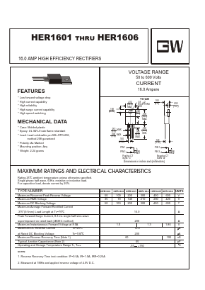 HER1605C Datasheet PDF UNIOHM CORPORATION