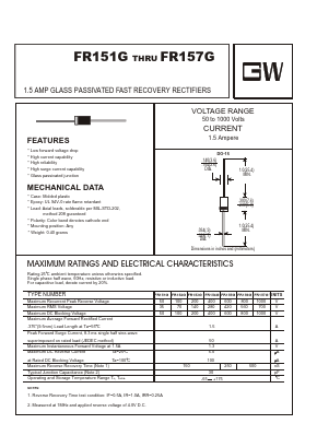 FR154G Datasheet PDF UNIOHM CORPORATION
