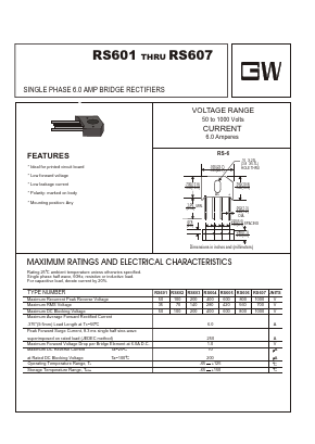 RS604 Datasheet PDF UNIOHM CORPORATION