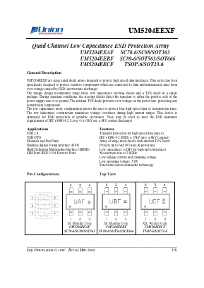 UM5204EEXF Datasheet PDF Union Semiconductor, Inc.