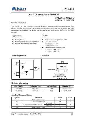 UM2301 Datasheet PDF Union Semiconductor, Inc.