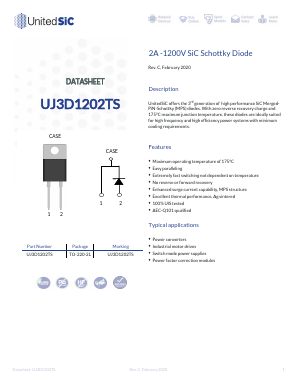 UJ3D1202TS Datasheet PDF UnitedSiC.