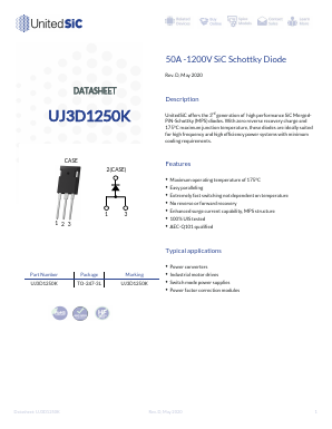 UJ3D1250K Datasheet PDF UnitedSiC.