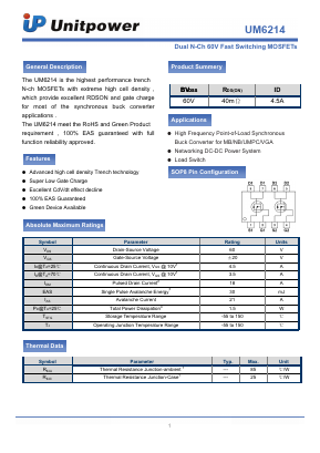 UM6214 Datasheet PDF Unitpower Technology Limited