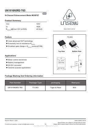 UN1016N3R2-T63 Datasheet PDF UN Semiconducctor INC