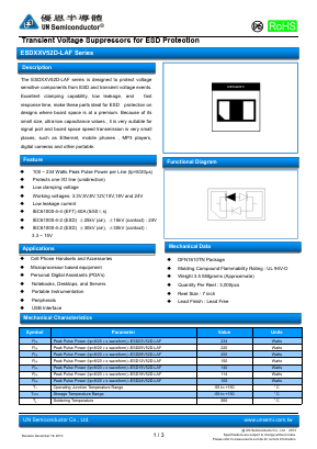 ESDXXV52D-LAF Datasheet PDF UN Semiconducctor INC