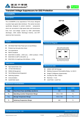 LC3304EP8 Datasheet PDF UN Semiconducctor INC