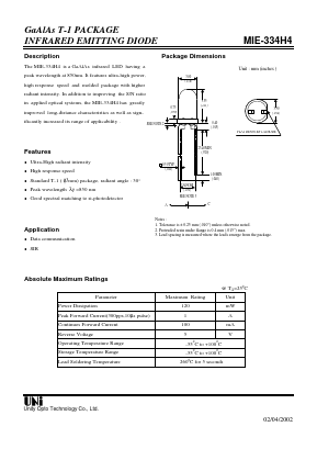 MIE-334H4 Datasheet PDF Unity Opto Technology