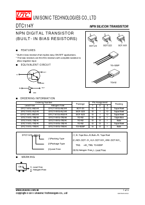 DTC114Y Datasheet PDF Unisonic Technologies