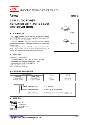 PA4990 Datasheet PDF Unisonic Technologies