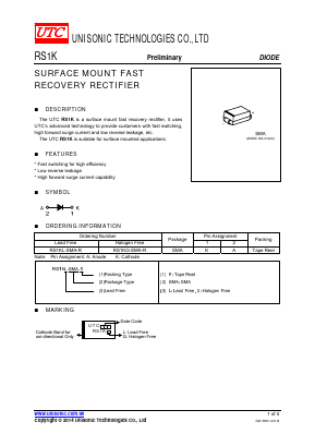 RS1K Datasheet PDF Unisonic Technologies