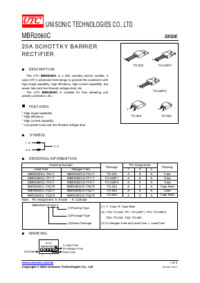 MBR2060C Datasheet PDF Unisonic Technologies