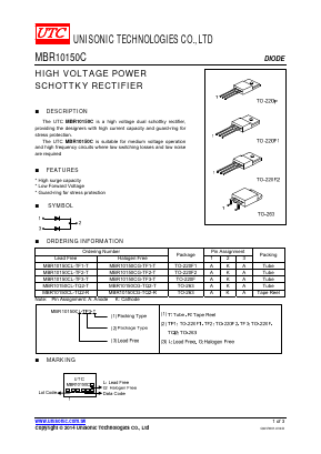 MBR10150C Datasheet PDF Unisonic Technologies