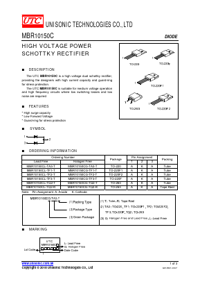 MBR10150C Datasheet PDF Unisonic Technologies