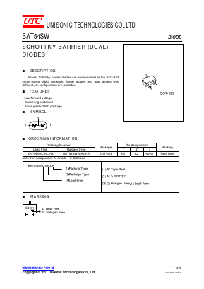 BAT54SW Datasheet PDF Unisonic Technologies