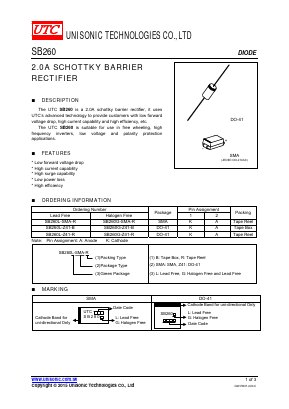 SB260L-SMA-R Datasheet PDF Unisonic Technologies