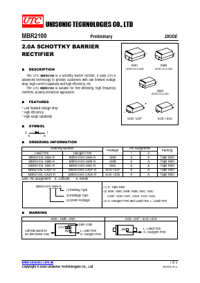 MBR2100 Datasheet PDF Unisonic Technologies