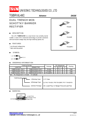 TGBR10L45CG-TF3-T Datasheet PDF Unisonic Technologies