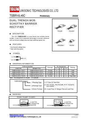 TGBR10L45CG-TF3T-T Datasheet PDF Unisonic Technologies