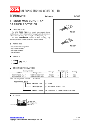 TGBR10V200G-TA3-T Datasheet PDF Unisonic Technologies