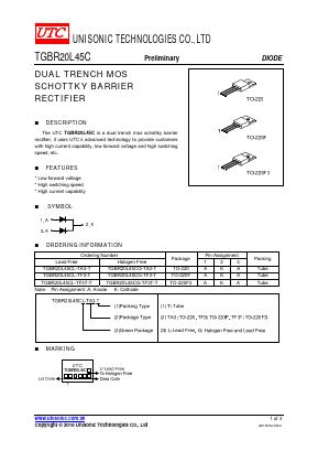 TGBR20L45CG-TF3-T Datasheet PDF Unisonic Technologies