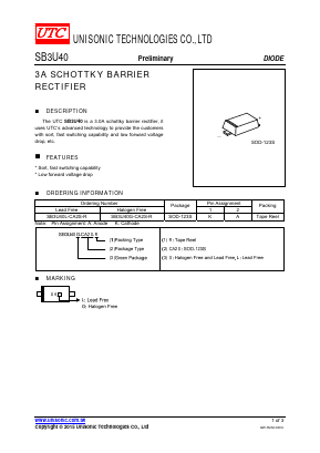 SB3U40 Datasheet PDF Unisonic Technologies