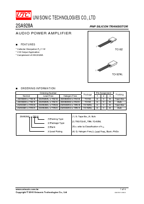 2SA928A-X-T9N-B Datasheet PDF Unisonic Technologies